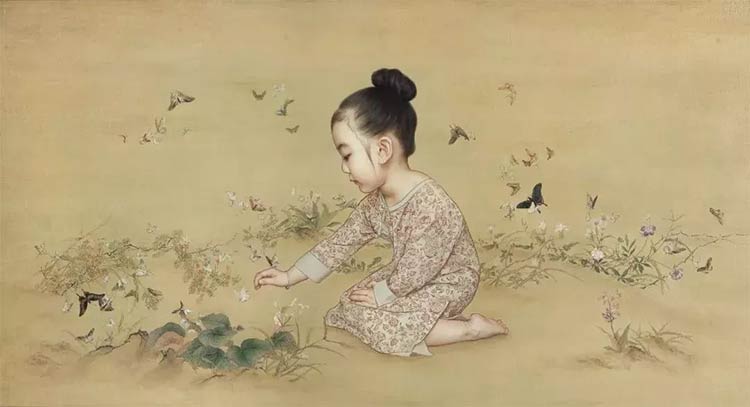 画家：用油画把女儿画成中式小仙女，朋友圈点赞无数！